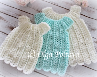 Shells Baby Dress Crochet Pattern, Sizes 0-3, 3-6, 6-12 Months, Easy to Make, Instant PDF Download