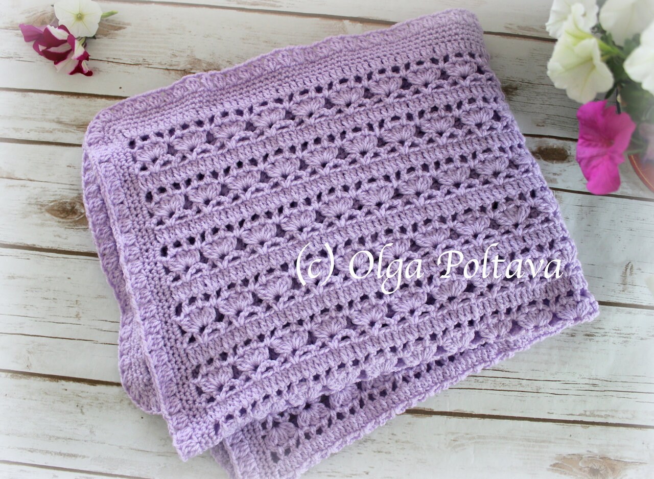 Lilacs in Bloom Baby Blanket Crochet Pattern Lilac Lacy Baby Etsy