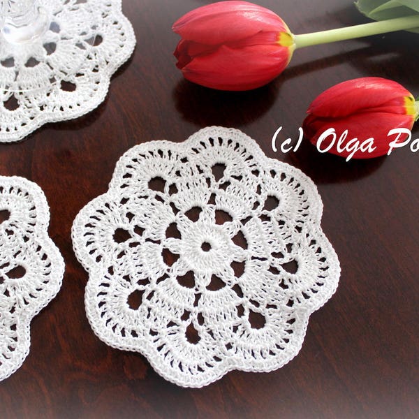 Doily Coaster Crochet Pattern, Small Doily, Lace Coaster, Easy Crochet Pattern, Instant PDF Download