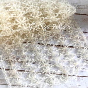 Crochet Pattern, Lacy Treble Shells Mohair and Silk Scarf, Easy Crochet Scarf, Crochet Pattern by Olga Poltava, Instant PDF Download