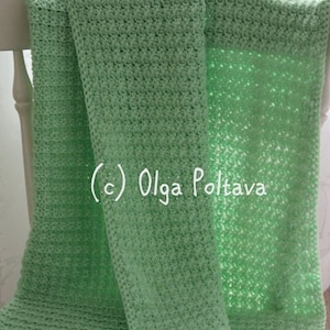 Crochet Green Baby Blanket Pattern, Easy to Make, For Baby Girls and Baby Boys, Instant PDF Download image 3
