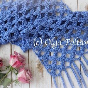 Crochet Pattern, Lace Scarf with Clusters Design, Crochet Scarf for Women and Girls, Easy Crochet Pattern, image 2