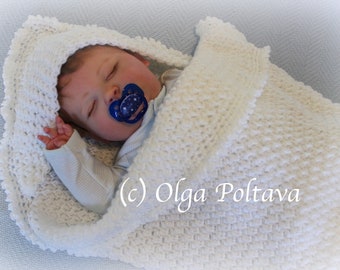 Crochet Pattern, White Hooded Baby Blanket, Baby Afghan with a Hood Crochet Pattern, Crochet Baby Blanket with a Hood, Instant PDF Download