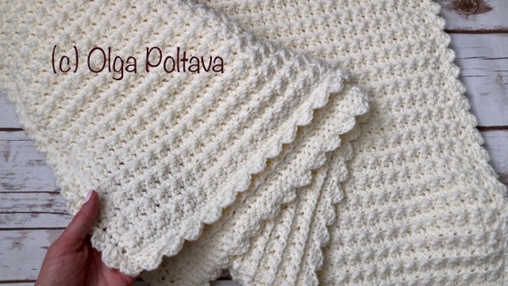 Crochet Pattern, Beginner Friendly Crochet Baby Blanket, Easy Baby Afghan, Written Pattern and Video, Instant PDF Download