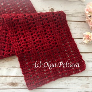 Crochet Pattern, SUPER EASY Crochet Lace Scarf, Beginners Pattern, Instant PDF Download