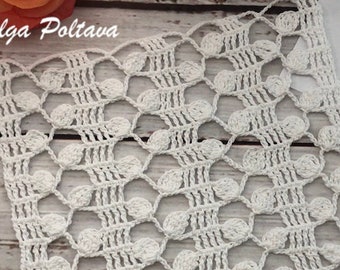 Crochet Pattern, Crochet Lace Stitch, Cluster Vines, Easy Crochet Pattern, Written Instructions and Symbol Chart, Instant PDF Download