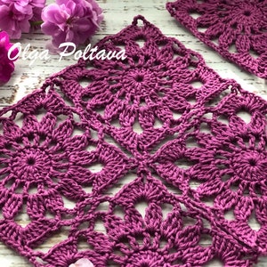 Crochet Pattern, Crochet Lace Motif #1, How to crochet and join written pattern, Instant PDF Download