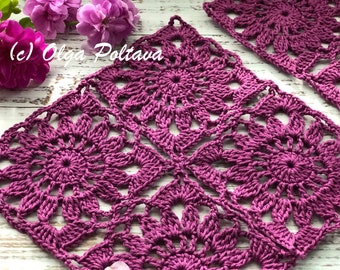 Crochet Pattern, Crochet Lace Motif #1, How to crochet and join written pattern, Instant PDF Download