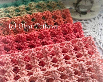 Crochet Pattern, Easy Lacy Scarf Crochet Pattern, Shells and Chain Spaces Lace Scarf, Easy Crochet Pattern, Instant PDF Download