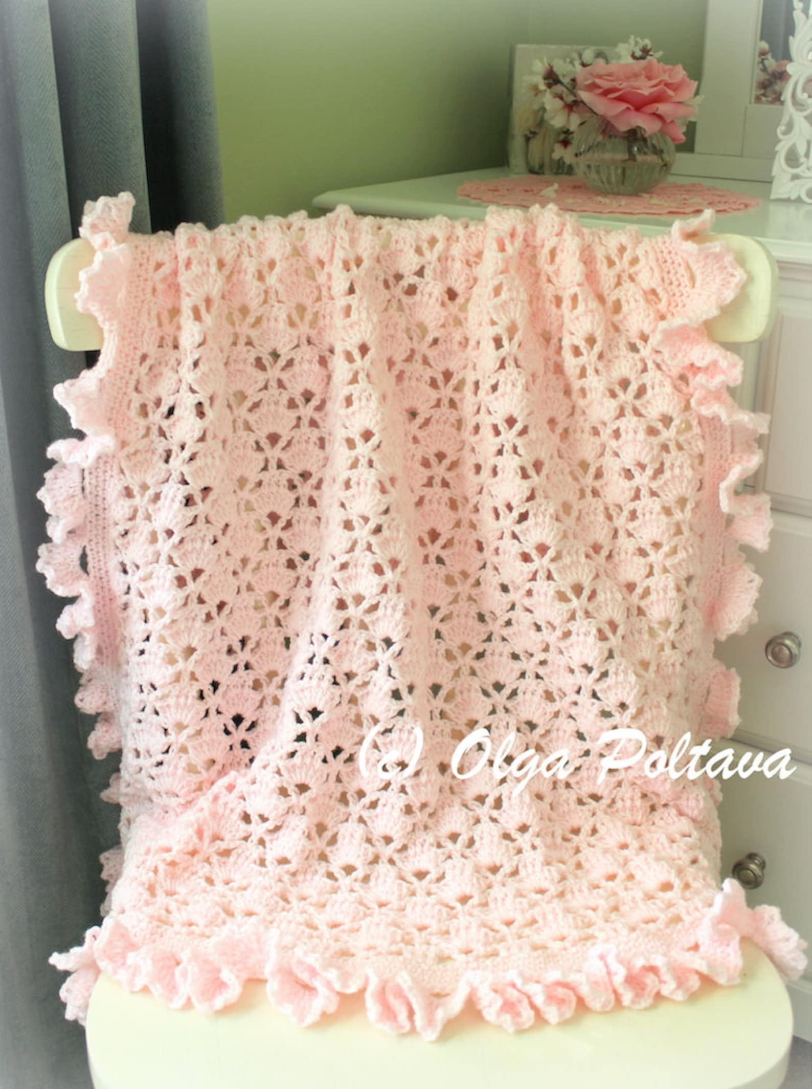 Lace Cupcakes Baby Blanket With Ruffled Trim Crochet Pattern Etsy Australia