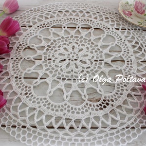 Crochet Doily Pattern, Valentina Doily, Crochet Lace Round Doily 17 Inches Across, Easy Written Crochet Pattern, Instant PDF Download image 2