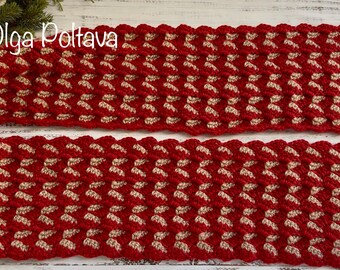 Crochet Pattern, Two Color Crochet Scarf, Easy Crochet Pattern and Video Tutorial, Instant PDF Download