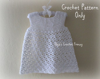 Summer Dress Crochet Pattern, Size 3-6 Months, Baby Lace Dress, Instant Download