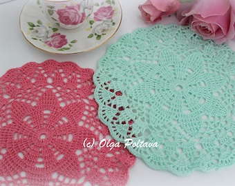 Crochet Pattern, Small Crochet Doily Pattern, Dreaming of Spring Doily by Olga Poltava, Instant PDF Download