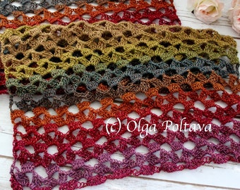 Crochet Pattern, Crochet Flowers Lace Scarf, Shawl, Wrap, Easy Crochet Pattern, Instant PDF Download