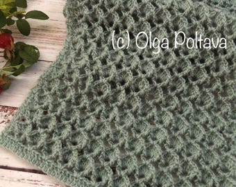 Crochet Pattern, Textured Lacy Shells Scarf Written Pattern and Video Tutorial, Easy Crochet Pattern, Instant PDF Download
