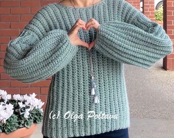 Crochet Pattern, Easy Oversized Crochet Sweater, Written