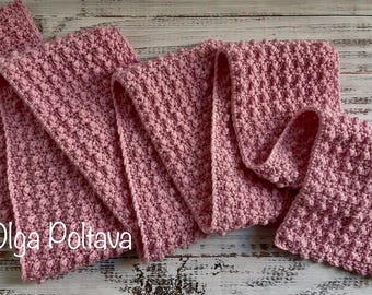Crochet Pattern, Easy Textured Scarf, Easy Crochet Pattern and Video Tutorial, Instant PDF Download