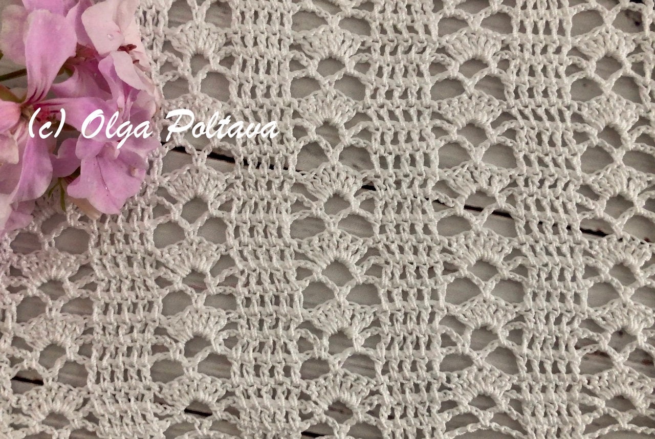 Patrón de crochet, puntada de encaje de crochet fácil perfecta para blusas de verano, instrucciones escritas y tabla de símbolos, descarga instantánea en PDF