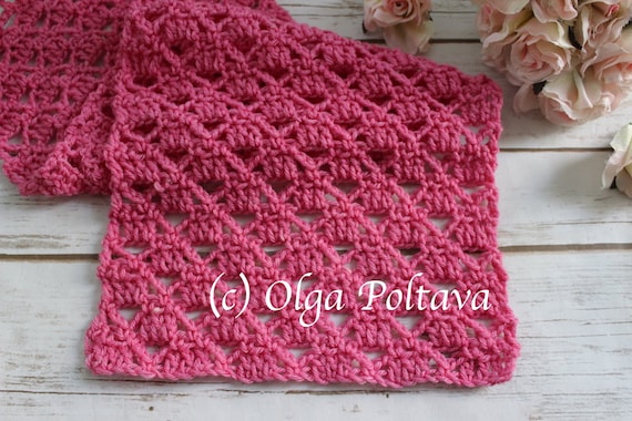 Crochet Pattern, Written Instructions for Lacy Stitch to Use for Scarf,  Shawl, Baby Blanket, Summer Top, Crochet Stitch CS5, Instant PDF