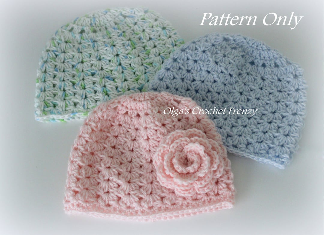 Crochet Baby Hat Pattern, Size 3 6 Months, Very Detailed Pattern in PDF
