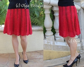Crochet Skirt Pattern, Scarlet Skirt, Crochet Thread Size 3 Lace Skirt, Crochet Summer Skirt, Easy Crochet Pattern, Instant PDF Download