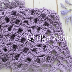 Virkmönster, Virkad halsduk med öppen spetssöm, Spetshalsduk, Enkelt virkmönster, Direkt PDF-nedladdning bild 2