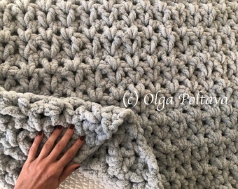 Crochet Pattern, Bernat Blanket Extra V-Stitch Jumbo Blanket, Easy Crochet Pattern, Instant PDF Download