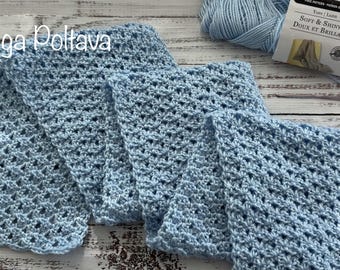 Crochet Pattern, Blue Mist Airy Scarf, Written Crochet Pattern and Video Tutorial, Instant PDF Download