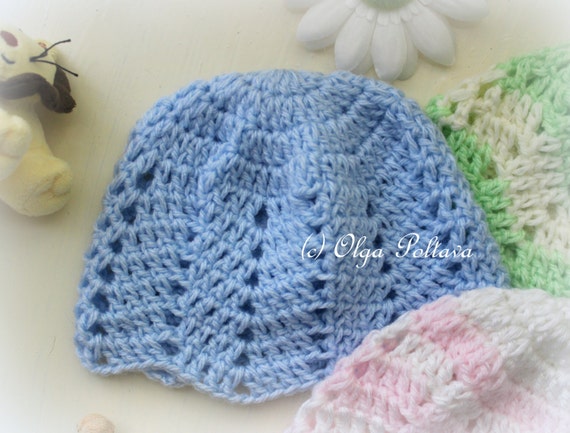 Ripple Baby Beanie Crochet Pattern Baby Girl And Baby Boy Hat Crochet Pattern 0 3 Months Baby Easy Pattern - 