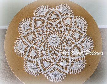 Crochet Doily Pattern, Medium Size Doily 15 Inches, Table Topper, Spring Day Doily, Written Crochet Pattern, Instant PDF Download