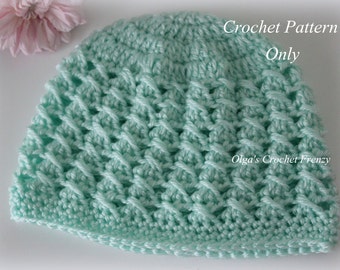 Crossed DCs Baby Hat Crochet Pattern, Size 3-6 Months, Easy to Make, Instant PDF Download
