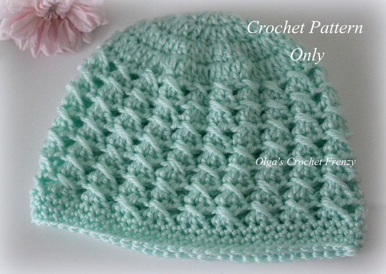 Crossed DCs Baby Hat Crochet Pattern, Size 3-6 Months, Easy to Make, Instant PDF Download image 1