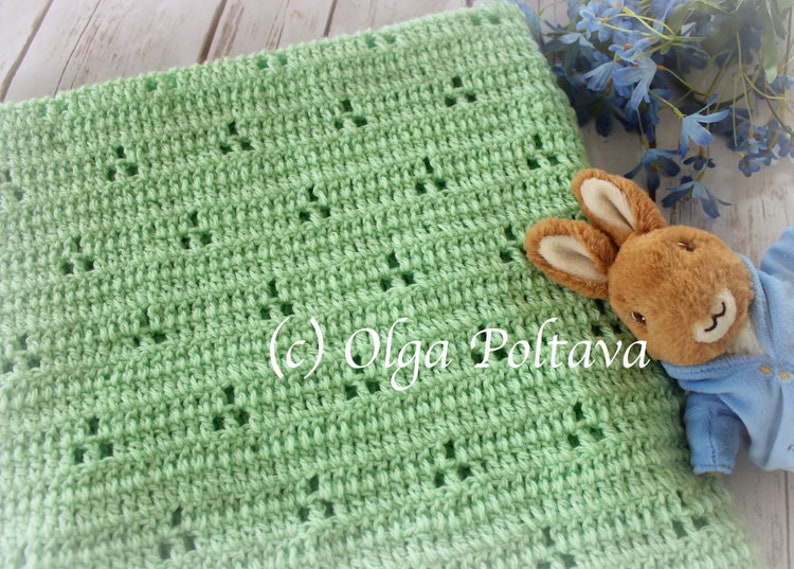 Crochet Pattern, Rabbit Tracks Baby Blanket Crochet Pattern, Easy ...