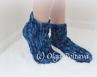 Crochet Pattern for Comfy and Cozy Women's Socks, Sizes 5-6, 7-8, 9-10, Easy Crochet Pattern, Instant PDF Download