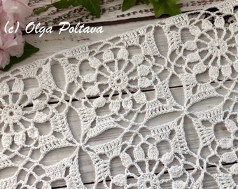 Crochet Pattern, Crochet Lace Motif #2, How to Crochet and Join, Written Pattern, Symbol Chart, and Video Tutorial, Instant PDF Download