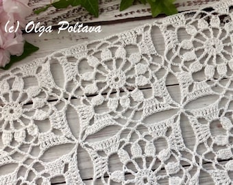 Crochet Pattern, Crochet Lace Motif #2, How to Crochet and Join, Written Pattern, Symbol Chart, and Video Tutorial, Instant PDF Download