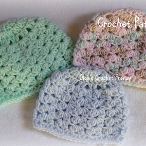 Preemie Baby Hat Crochet Pattern, Baby Girls and Baby Boys, Easy to Make, Instant Download