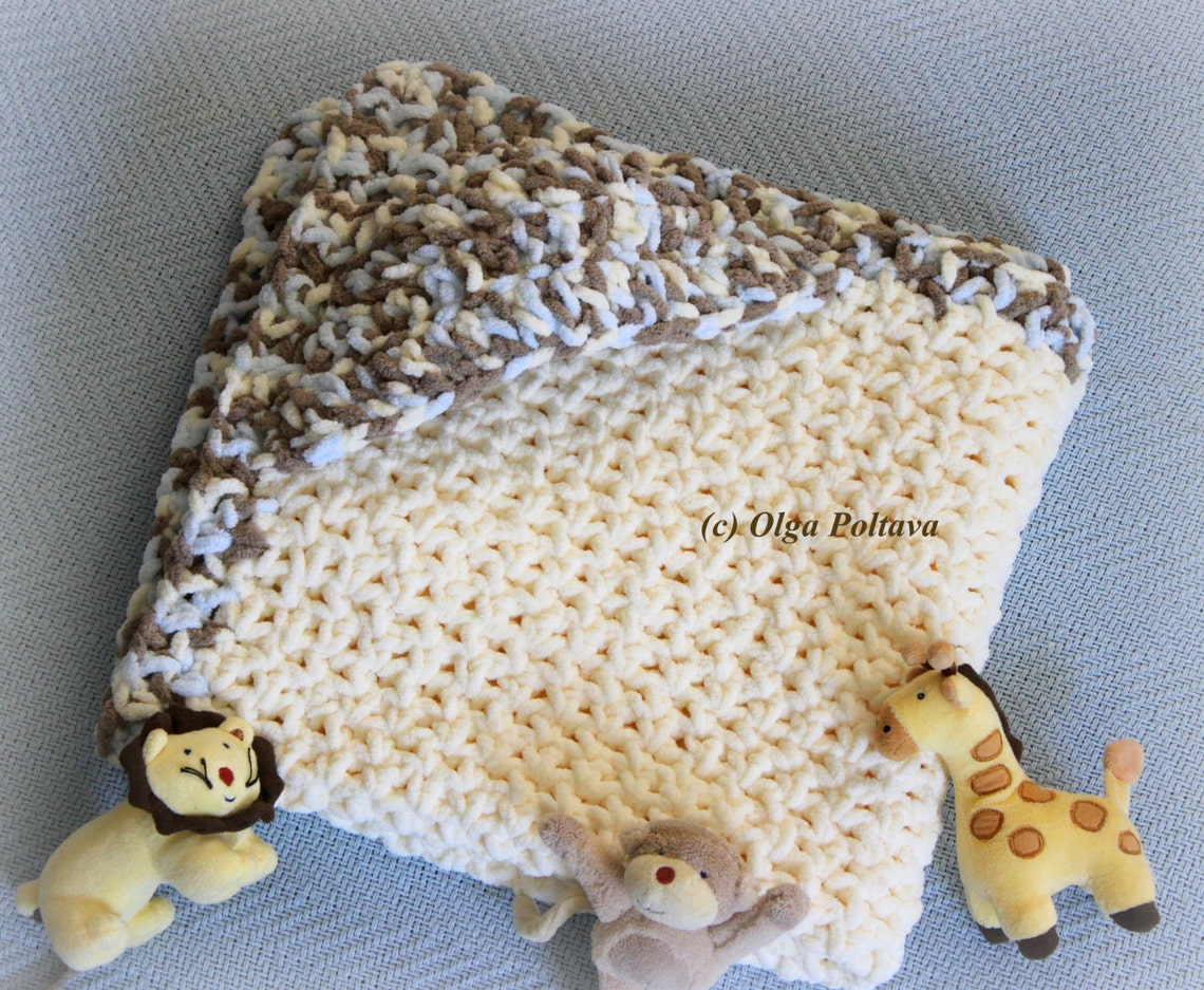 Hooded Baby Blanket Crochet Pattern Easy to Make Bernat Baby Etsy
