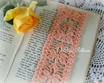 Butterflies Bookmark, Crochet Bookmark Pattern, Crochet Lace Edging Pattern, Lace Butterflies