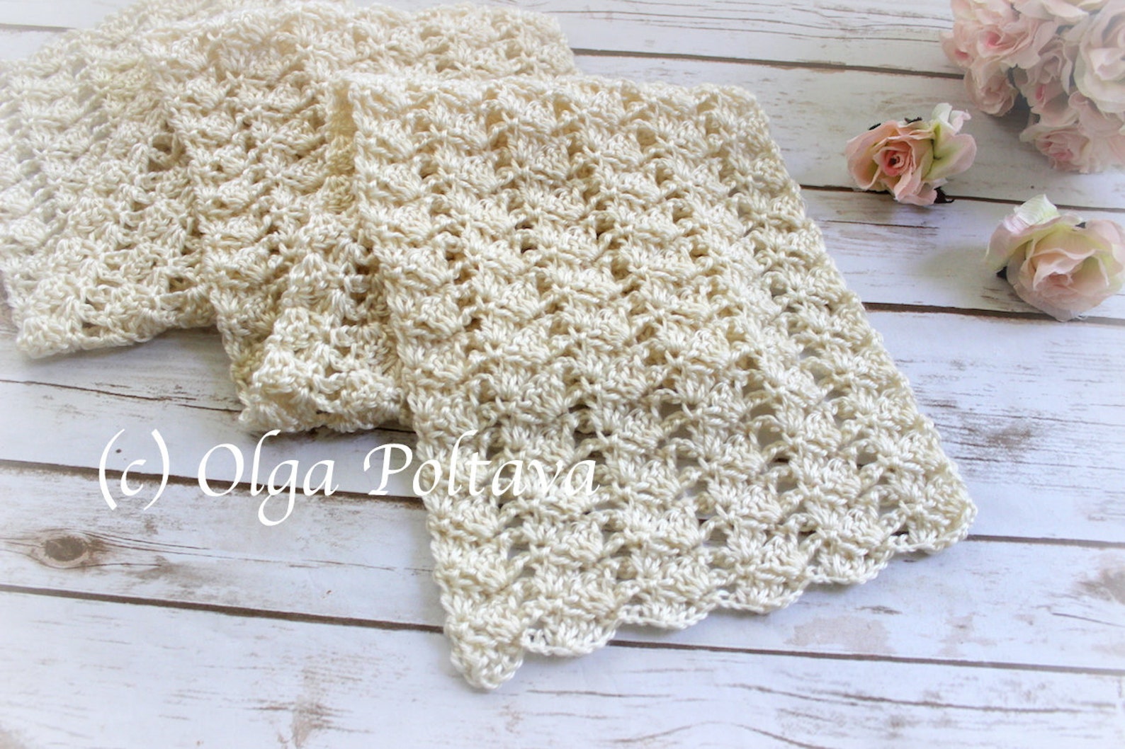 Crochet Pattern, Crochet Lacy Rows Scarf, Lacy Scarf Crochet Pattern ...