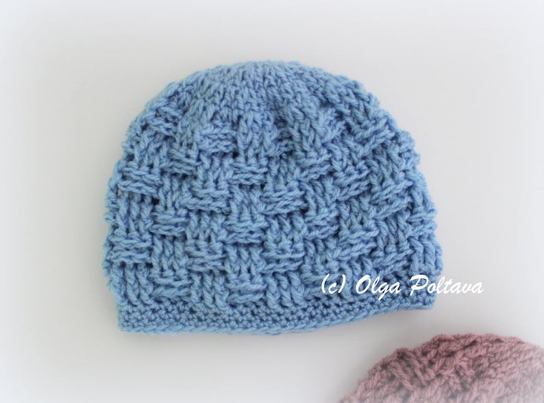 Preemie Baby Hat Crochet Pattern, Premature Baby Beanie, Easy Crochet Pattern, Basketweave Crochet Baby Hat, Instant PDF Download image 2