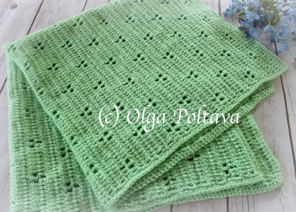 Crochet Pattern, Rabbit Tracks Baby Blanket Crochet Pattern, Easy ...