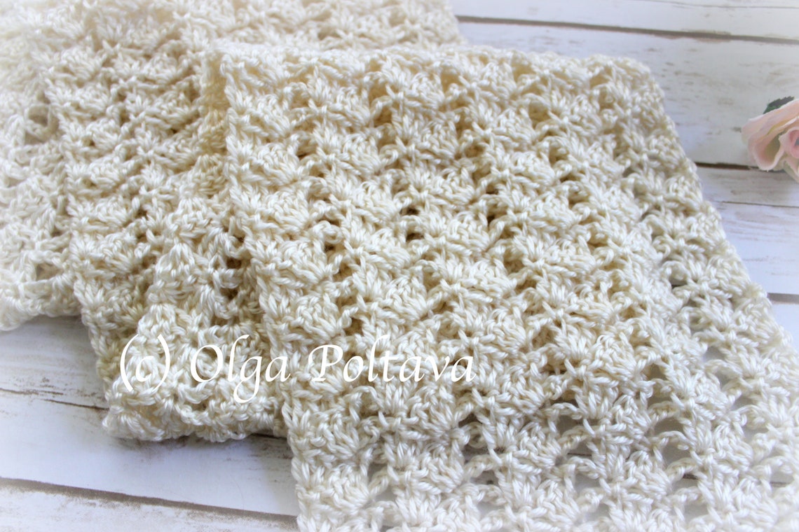 Crochet Pattern, Crochet Lacy Rows Scarf, Lacy Scarf Crochet Pattern ...