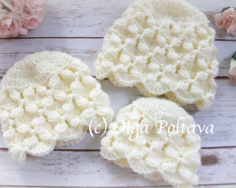 Crochet Pattern, Honeycomb Baby Hat Crochet Pattern, Sizes Newborn, 0-6 Months, 6-12 Months, Easy Crochet Pattern, Instant PDF Download