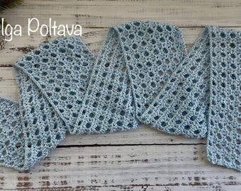 Crochet Pattern, Little Lacy Scarf, Easy Crochet Pattern, Written Pattern and Video Tutorial, Instant PDF Download