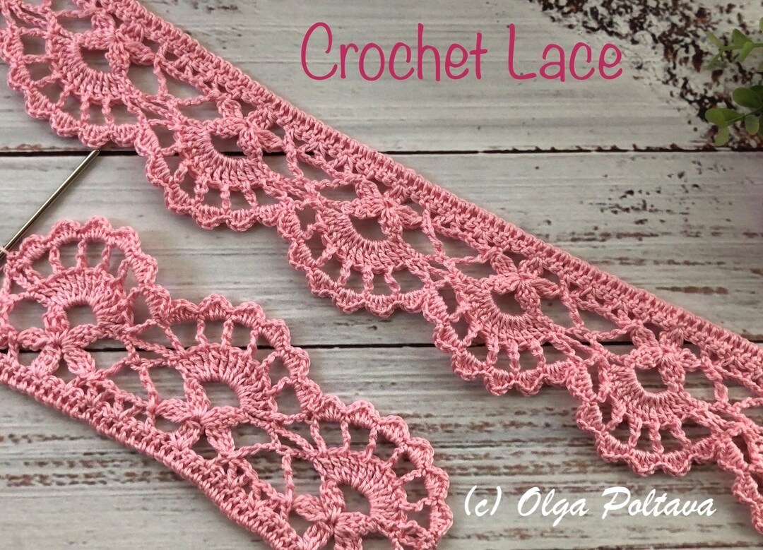 Crochet Pattern, Crochet Lacy Edging Trim Border Pattern
