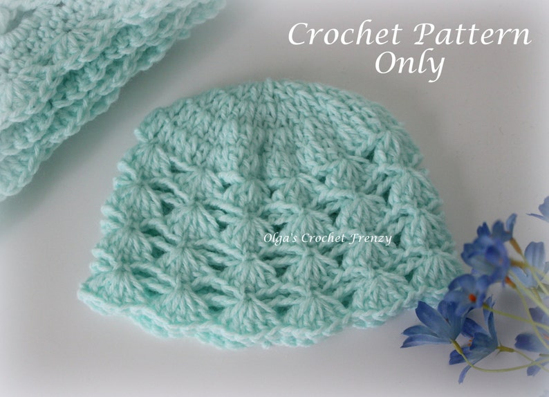 Shells and Chains Baby Blanket and Hat Crochet Patterns Easy Etsy