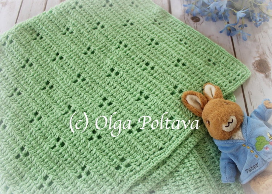 Crochet Pattern, Rabbit Tracks Baby Blanket Crochet Pattern, Easy ...