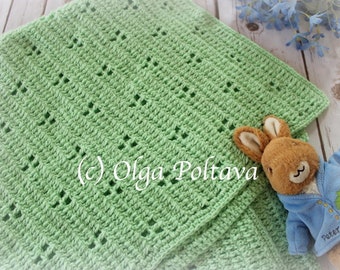 Crochet Pattern, Rabbit Tracks Baby Blanket Crochet Pattern, Easy Crochet Pattern, Instant PDF Download